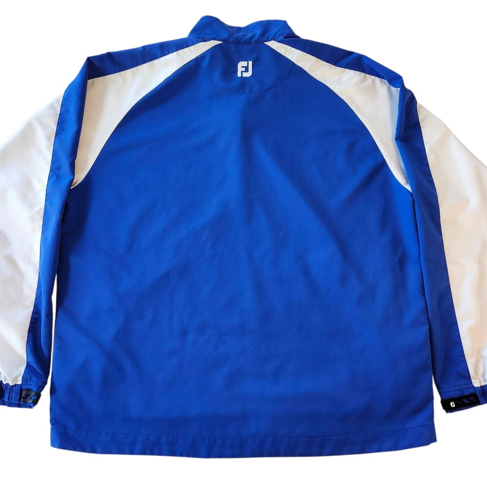 FootJoy FJ Golf Pullover Windbreaker Windshirt Jacket Blue Half Zip Men's XL - Picture 2 of 5